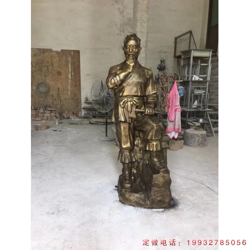 小区鲁班古代人物铜雕（1）