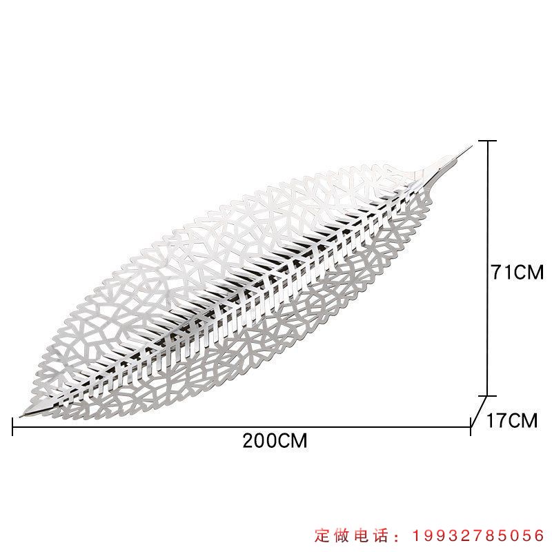 医院不锈钢树叶景观雕塑（3）